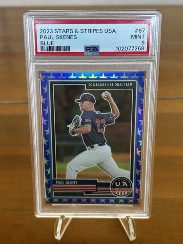 2023 Panini USA Baseball Stars & Stripes #87 Paul Skenes Blue /75 PSA 9 Low Pop