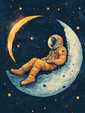 5D Diamond Art Kits for Adults Astronaut by Number Kits, Diamond Painting Art