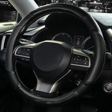 Carbon Fiber Leather Steering Wheel Cover Black Anti-slip Car Accessories Carbon Fiber Leather Steering Wheel Cover Black Anti-slip Car Accessories