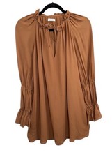 Reformation Adrienne Mini Tunic Shift Dress in Cinnamon Size XS NWT Long Sleeve