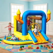 Inflatable Bounce House Bouncy Jumping Castle with Air Blower Slide for Kids