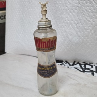 Windex Vintage Clear Glass Cleaner Bottle w/ Sprayer Ammonia D 8 fl oz 1977