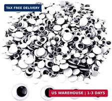 500 Pcs Black Wiggle Googly Eyes with Self Adhesive Mixed Packaging