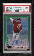 2021 Leaf Metal Draft 1990 Green Wave 5/5 Zac Veen #LA-ZV1 PSA 9 MINT Auto 0t1f