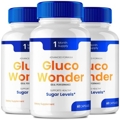 Gluco Wonder Blood Sugar Support Metabolic Health Supple - 180 Capsules (3 Pack)