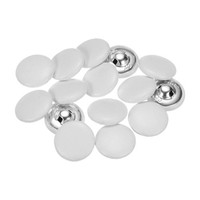 15 StüCk LederüBerzogene KnöPfe,25Mm,Metall,Rund,Zum NäHen,Weiß