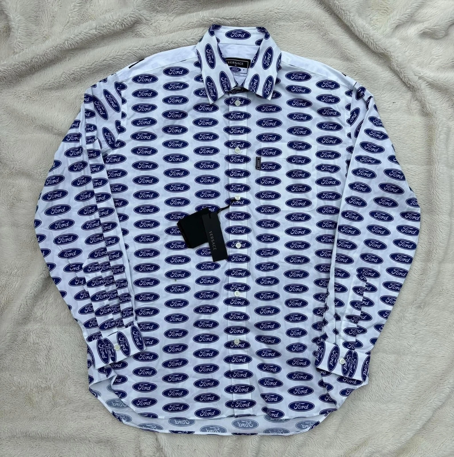Versace — Versace x Ford All Over Button Up Shirt - XL-2XL - $950 - New - Authentic