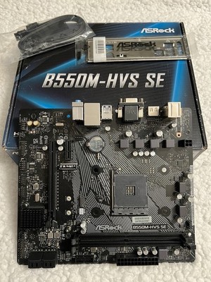 ASRock B550M-HVS SE Motherboard AMD AM4 Micro-ATX DDR4 M.2 w/ I/O Shield & Box