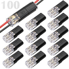 100Pcs Quick Connect Wire Connectors,Low Voltage No Stripping Double Wire Plug i
