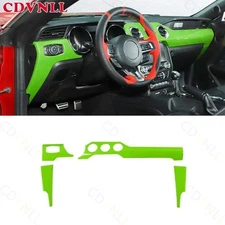 For Ford Mustang 15-2023 Bright Green Car Central Console Dashboard Panel Strip