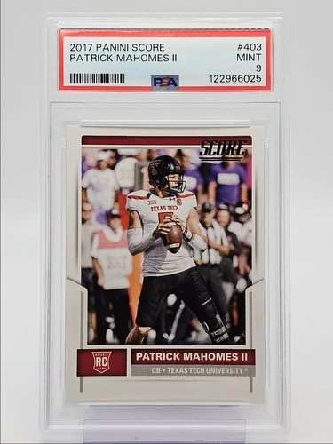 PATRICK MAHOMES II 2017 SCORE ROOKIE FOOTBALL CHIEFS B RC PSA 9 Q0004