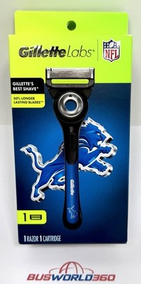Gillette Labs DETROIT LIONS NFL Edition Shaving Razor w/ 1x Refill Cartridge NEW