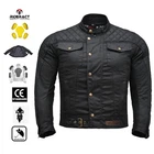 RIDERACT® Waxed Cotton Motorcycle Jacket Men Biker Jacket Stellar textile Jacket
