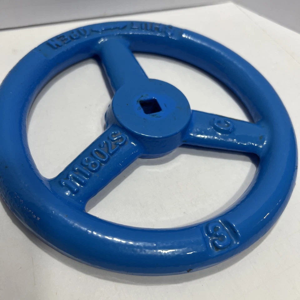 "Rueda de mano radiada de hierro fundido azul de 7"" vatios agujero cuadrado 111802S" Foto 2 de 4