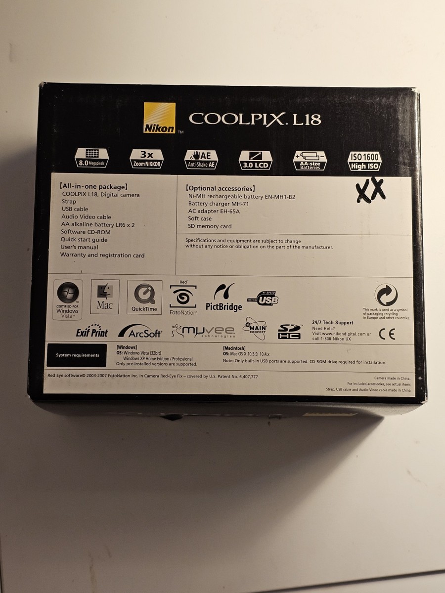 Nikon coolpix L18【動作確認済み・転送特典無料有・単三電池使用】 Nikon coolpix L18【動作確認済み・転送特典無料有・単三電池使用】
