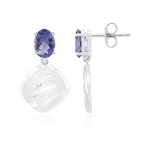 Cavill Silberohrringe Damen 1,6Ct Iolith Oval 925 Sterlingsilber Rhodiniert