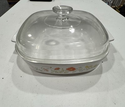 CorningWare Casserole Dish With Lid Wildflower Pattern