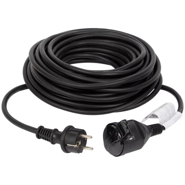 Rallonge électrique extérieur 15m Noir avec prolongateur étanche pour outils de jardin