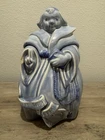 Vintage 1941 Red Wing Pottery BLUE Friar Tuck Cookie Jar "Thou Shalt Not Steal"