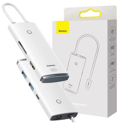 Baseus HUB USB C 2x USB 3.0,USB-C PD, HDMI 1.4, SD/TF Kartenleser Dockingstation