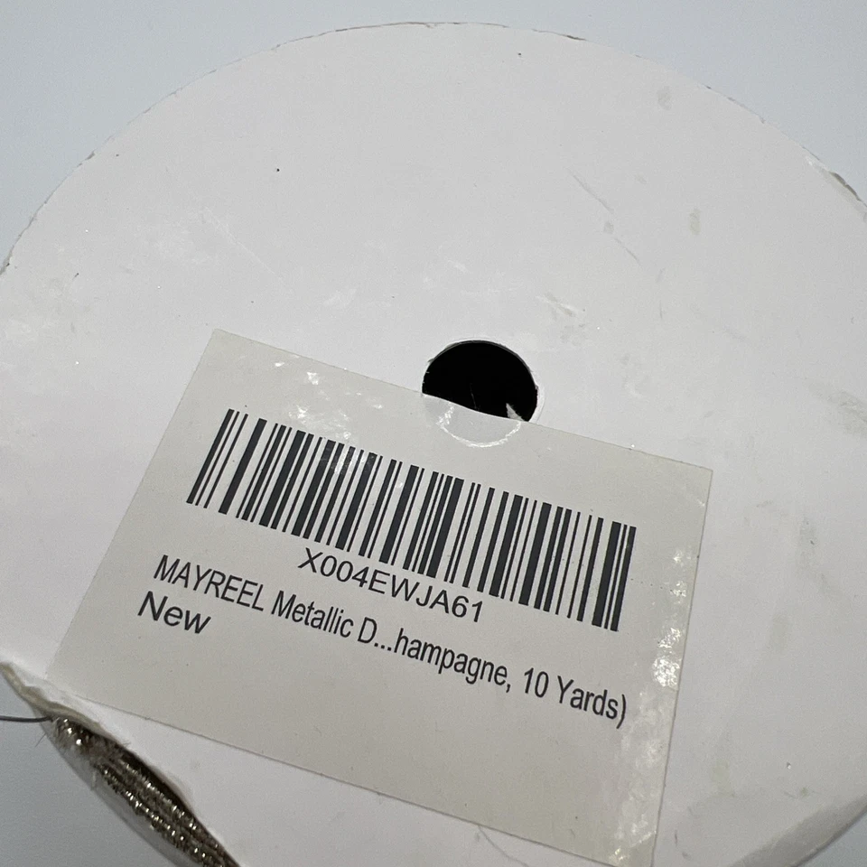 MAYREEL 4 Inch Ivory/ Gold Velvet Wired Ribbon Metallic Diamond Glitter, 10 Yard - Image 2 of 2