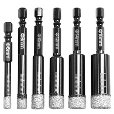 6Stk Dry Diamantbohrer Fliesenbohrer Glasbohrer Set 6-16mm für Keramik Granit