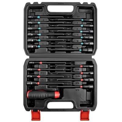 21-Piece Magnetic Nut Driver Set - SAE (1/4'' to 9/16'') & Metric (5mm to 15mm)...