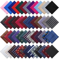 52 Pcs Pocket Squares for Men Soft Silk Handkerchiefs for Suit Accessories We...