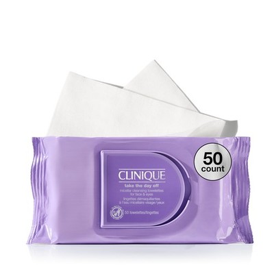 Clinique Take The Day Off Micellar Makeup Remover Wipes Face Eyes 50 Count