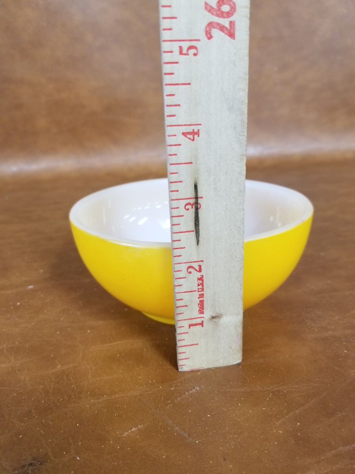 Vintage Fine King Oven Ware Small 5"m Yellow bowl USA 