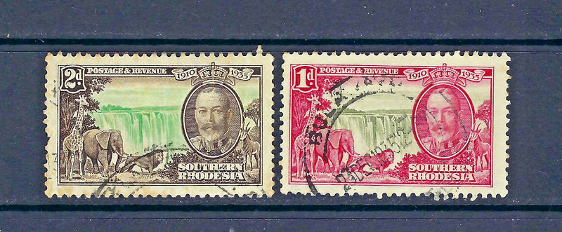 Southern Rhodesia 1935 #33-34 Used Victoria Falls/Silver Jubilee