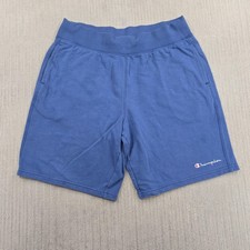 Champion Sweat Shorts Mens Large Blue Jersey Lounge Elastic Waist Athletic Gym