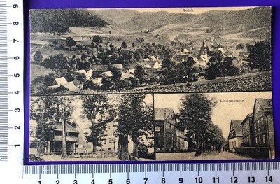 Greetings from Ebersdorf Upper Franconia Angerplatz School Street 1919 to Saalfeld