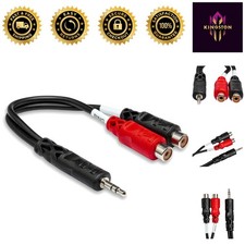 6-Inch 3.5mm TRS to Dual RCA Stereo Breakout Cable for Crystal Clear Audio