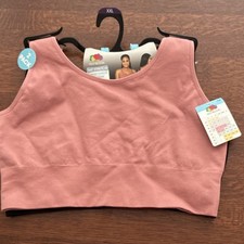 Fruit of the Loom 360 Stretch Seamless Bralette 2 Pack Pink Black XXL FT989