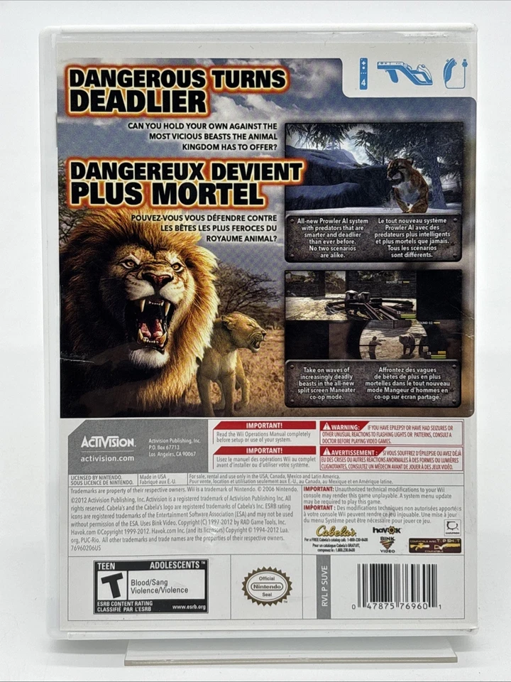 Cabela's Dangerous Hunts 2013 (Nintendo Wii, 2012) with Manual Complete CIB - Image 2 of 3