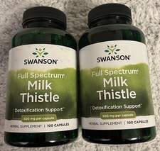 200 Caps 2X Swanson Milk Thistle Silymarin 500 mg Liver Kidney Health