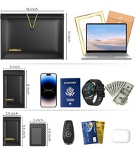 Faraday Bags 4 Pack Waterfproof Fireproof Signal Jammer Blocker for Phones