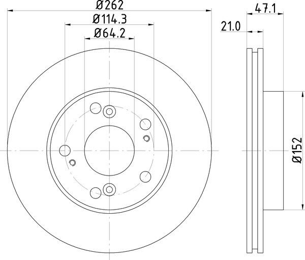 Brake Disc Fits Honda Mintex MDC1894C Outer Ø 262mm Vented 1 Year Warranty - Image 4