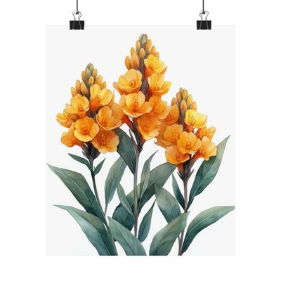 Boho Yellow Butterfly Weed Flower Art Print Poster, Minimalist Floral Wall Art 4