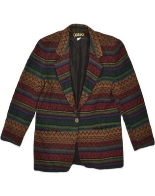Casa Blanca Damen 2-Knopf Blazer Jacke US 6 mittelbraun Fair Isle AG75