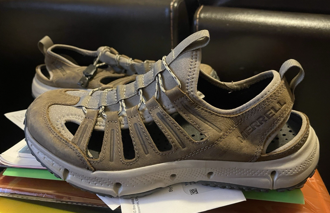 Sandali Merrell Hydrotrekker LTR donna taglia 8 pelle marrone sport acquatici escursionismo