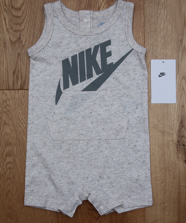 Nike Baby Boy Sleeveless Romper Beige & Gray eBay