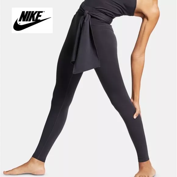 NWT $95 NIKE Women S Dri-Fit Studio Wrap Power High Rise Tights w Wrap Tie  YOGA