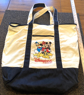 Disneyland Resort Canvas Bag 18'' x 15'' Beach Day Trip Mickey Minnie Daffy