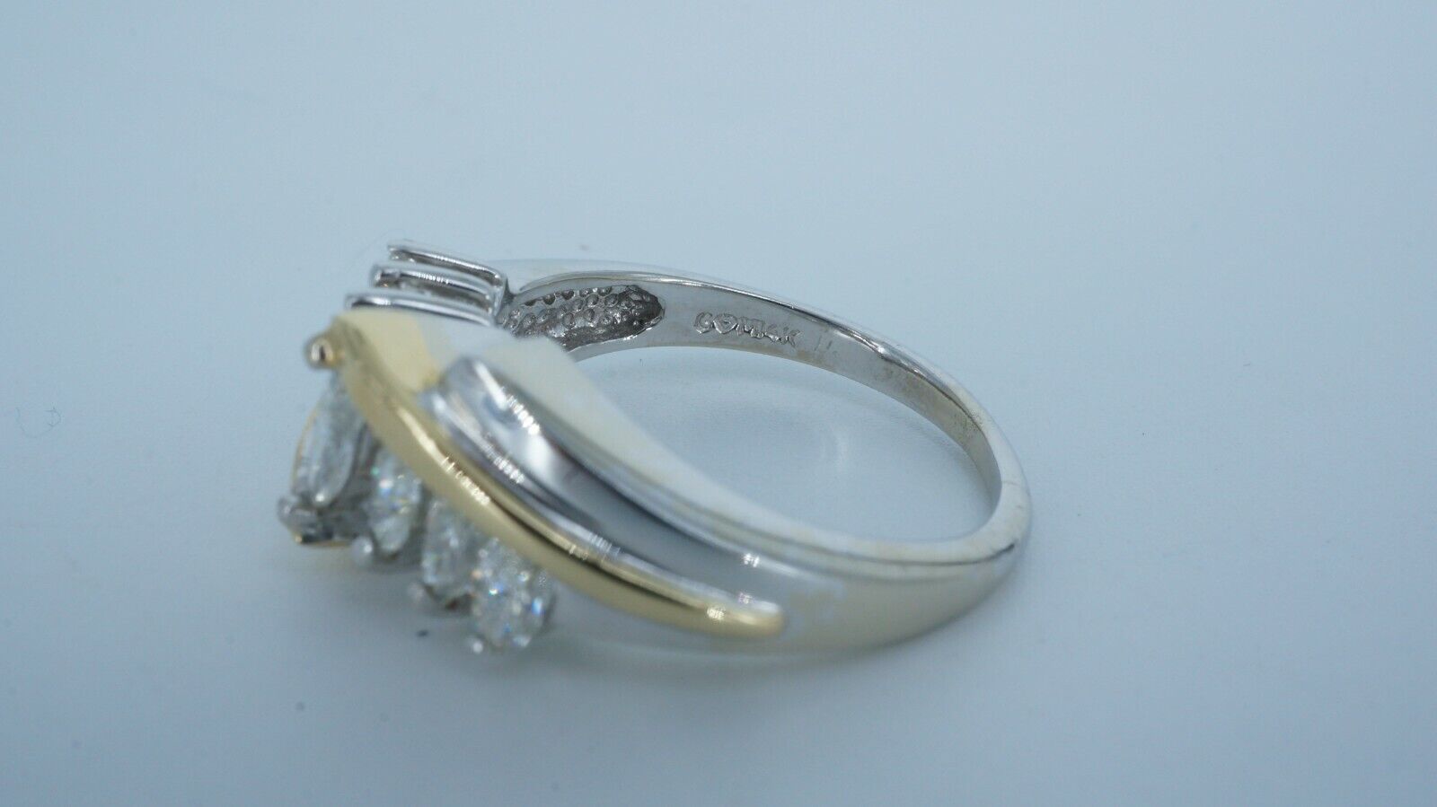Woman's 14k Two-Tone Gold Diamond Ring - image 4