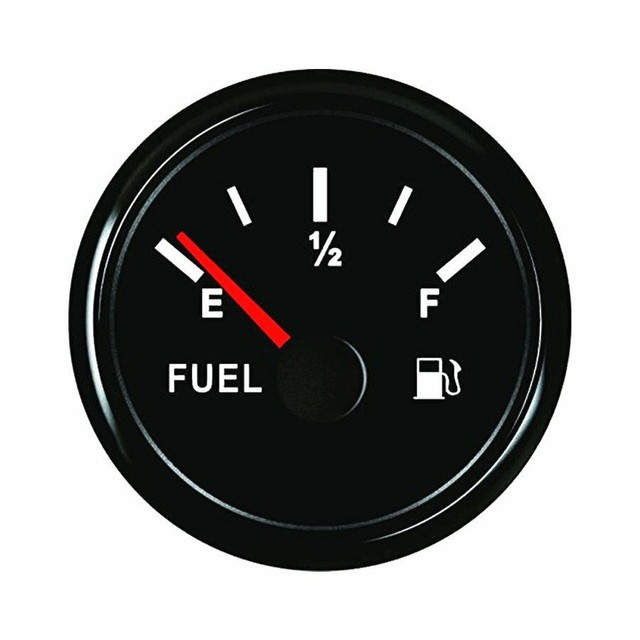 2" 52mm Fuel Gauge Marine Car Boat RV Car Gas Diesel Tank Level Gauge 0