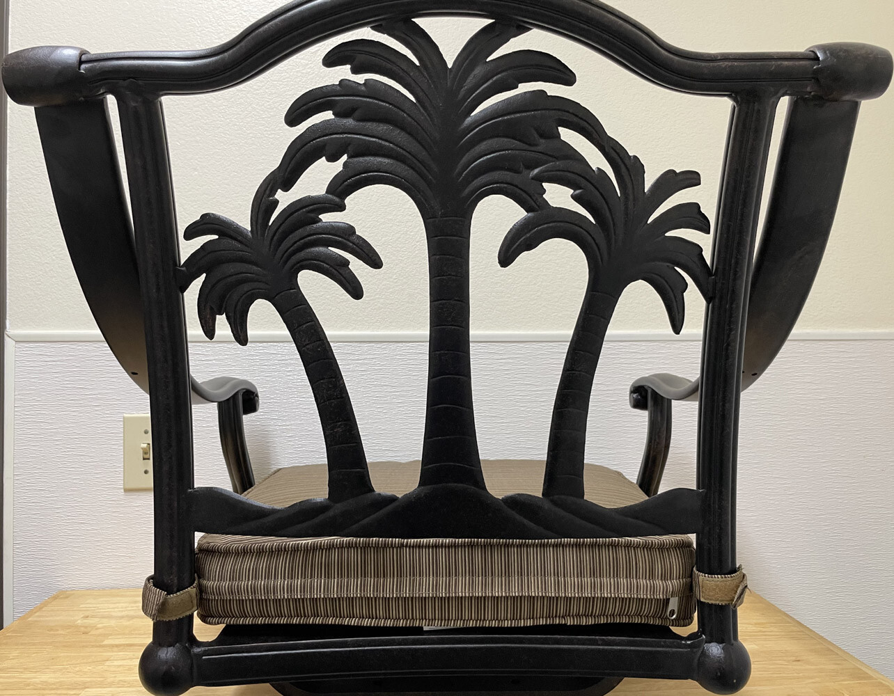 Palm tree patio furniture outdoor cast aluminum chairs set of 4 Desert