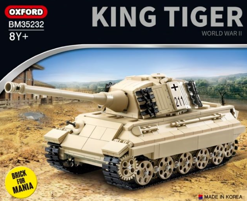 KING TIGER & 船模型セット Oxford Block KING TIGER BM35232 WWII Military German Tank Bricks