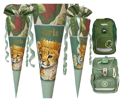 Schultüte Tiger , passend Green Planet, Grüne MamBär Ergobag